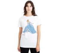Disney Cinderella Sparkling Princess Damen T-Shirt, Weiß, XL