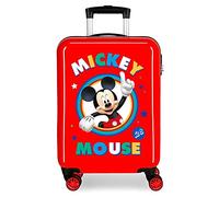 Disney Circle Mickey Kabinenkoffer Rot 37x55x20 cms Hartschalen ABS Kombinationsschloss 34L 2,6Kgs 4 Doppelräder Handgepäck