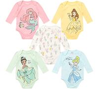 Disney Classics Princess Lion King 101 Dalmatiner Pumbaa Princess Ariel Timon Baby Mädchen 5er-Pack Bodys Neugeborene bis Säugling, Prinzessin, 0-3 Monate