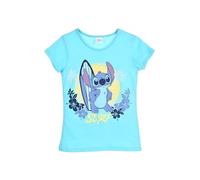 Disney Classics T-Shirt für Mädchen, 100 % Baumwolle, mit Hawaii-Aufdruck (IT, Alter, 4 Jahre, Regular, Hellblau)