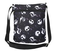 Disney Umhängetasche Jack Skellington und Zero All Over Print Reisepass Reise, Schwarz