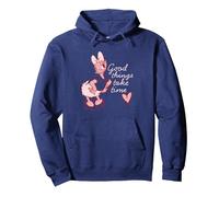 Disney Daisy Duck Retro Vintage Heart Good Things Take Time Pullover Hoodie, Unisex für Erwachsene, Marineblau, M