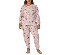 Disney Damen 2-teiliges gemütliches Pyjama-Set, Mauve Mickey und Minnie, 3XL