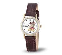Disney Damen Analog Japanisches Quarzwerk Uhr mit Leder Armband NEW000551