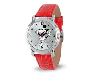 Disney Damen Analog Japanisches Quarzwerk Uhr mit Leder Armband NEW001866