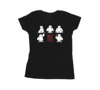 Disney Damen/Damen Big Hero 6 Baymax Viele Posen T-Shirt aus Baumwolle (Schwarz) L