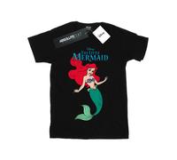 Disney Damen/Damen Die kleine Meerjungfrau Linie Ariel Baumwolle Boyfriend T-Shirt (Schwarz) L