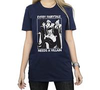 Disney Damen/Damen Jedes Märchen braucht einen Bösewicht Baumwoll-Boyfriend-T-Shirt (Marineblau) 3XL