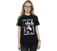 Disney Damen/Damen Jedes Märchen braucht einen Bösewicht Baumwoll-Boyfriend-T-Shirt (Schwarz) XL