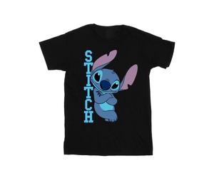 Disney Damen/Damen Lilo und Stitch Posing Baumwoll-Boyfriend-T-Shirt (Schwarz) XL