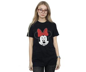 Disney Damen/Damen Minnie Mouse Head Baumwolle Boyfriend T-Shirt (Schwarz) L