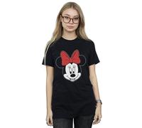 Disney Damen/Damen Minnie Mouse Head Baumwolle Boyfriend T-Shirt (Schwarz) XL