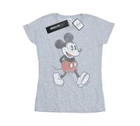 Disney Damen/Damen Walking Mickey Mouse Baumwoll-T-Shirt (Sport Grau) L