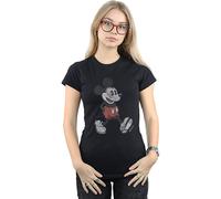 Disney Damen/Damen Walking Mickey Mouse T-Shirt aus Baumwolle (Schwarz) XL