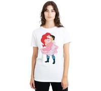 Disney Damen Disney The Little Mermaid Ariel and Erik Ladies T Shirt, White T-Shirt (1er Pack)
