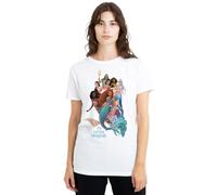 Disney Damen Disney The Little Mermaid Group Poster with Ariel and King Triton Ladies T Shirt, White T-Shirt (1er Pack)