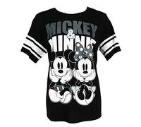 Disney Damen Jersey-T-Shirt in Übergröße, Mickey und Minnie Mouse, Größe 3X, Schwarz, Schwarz
