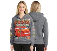 Disney Damen-Kapuzenpullover mit Reißverschluss - Cars Lightning McQueen Lilo und Stitch Marie, weiches Fleece, grafische Sweatshirts für Frauen, Cool Grey McQueen, XL