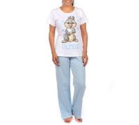 Disney Damen Klopfer Schlafanzug Bambi Pyjama für Frauen Blau Large