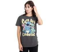 Disney Damen Lilo and Stitch Cute But Chaotic Womens Classic, Charcoal T-Shirt, anthrazit, XXL