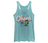 Disney Damen Lilo & Stitch Rainbow Ohana Women's Racerback Tank Top Hemd, Tahiti-Blau, X-Klein