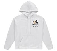 Disney Damen Mickey Mouse Fashion Hoodie Mickey und Minnie Mouse Classic Zip Up Hoodie Sweatshirt, Weiss/opulenter Garten, L