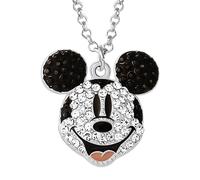 Disney Damen Minnie und Mickey Mouse Pavé-Kristall-Halsketten - offiziell lizenzierter Schmuck, 40,6 cm + 7,6 cm verstellbare Kette, Modisch, Kristall