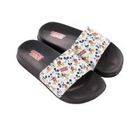Disney Damen Minnie und Mickey Slides - Klassische Mickey- und Minnie-Maus-Sandalen für Damen, Mickey & Minnie Mouse Slip-On-Slides, Schwarz Weiß, 40.5 EU