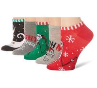 Disney Damen Nightmare Before Christmas Holiday 5er-Pack No Show Lässige Socke, Grau Sortiert, 42-44.5 EU