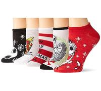Disney Damen Nightmare Before Christmas Holiday 5er-Pack No Show Socken, Rot sortiert, 42-44.5 EU