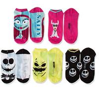 Disney Damen Nightmare Before Christmas No Show, 5er-Pack Lässige Socke, Schwarz, Lila, Mehrfarbig, 42-44.5 EU