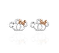 Disney Damen Ohrstecker Minnie-Mickie Silhouette Messing zweifarbig