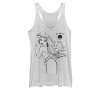 Disney Damen Arielle und Flunder Hemd, Weiß meliert, Klein