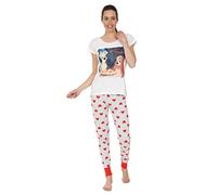 Disney Damen-Pyjama-Set, lang, Weiß, weiß, 14-16