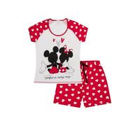 Disney Damen-Pyjama-Set Minnie und Mickey Mouse, perfekt für jeden Tag, kurz, weiß, 20-22