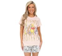 Disney Damen-Pyjama-Set, Winnie Puuh, I-Aah, Tigger, Ferkel, Kanga und Roo Forever Friends, kurzes Damen-Pyjama-Set, rose, 18-20