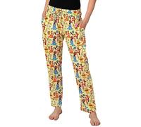 Disney Damen-Pyjamahose, Übergröße, bedruckt, Marie, Pooh & Friends, M
