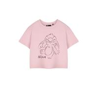 Disney Damen Rosa Cropped T-Shirt | Stitch Grafik T-Shirt | Kurzärmeliges Oberteil | Niedliche Cartoon-Kleidung | Lässige Sommerkleidung | Trendiges rosa Hemd für Erwachsene und Mädchen