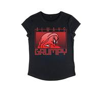 Disney Damen Snow White Always Grumpy Women's Organic Rolled Sleeve T-Shirt, Schwarz, XL