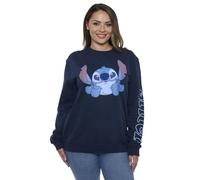 Disney Damen-Sweatshirt mit Rundhalsausschnitt, Winnie Puuh, I-Aah-Stich, Marineblau, XXL