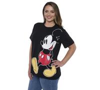 Disney Damen-T-Shirt, Micky Maus, Seitenaufdruck, Übergröße, Gelbe Schuhe, 1X