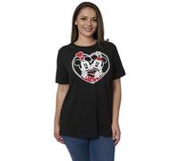 Disney Damen-T-Shirt, Minnie-Maus-Aufdruck, Übergröße, Schwarz, 1X
