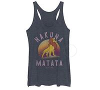 Disney Damen-Tanktop mit Aufdruck König der Löwen, Hakuna Mat, Marineblau meliert, X-Groß