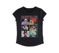 Disney Damen Villains Fairytales Women's Organic Rolled Sleeve T-Shirt, Schwarz, M