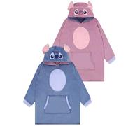Disney Decke mit Kapuze, Stitch und Angel Kinder Hoodie, Wendbarer Lounge Hoodie für Mädchen, One Size