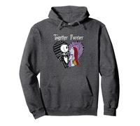 Disney Der Albtraum vor Weihnachten Jack & Sally zusammen Pullover Hoodie, Unisex für Erwachsene, Anthrazit Meliert, S