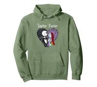 Disney Der Albtraum vor Weihnachten Jack & Sally zusammen Pullover Hoodie, Unisex für Erwachsene, Salbeigrün, XL
