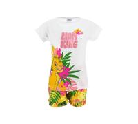 Disney Der König der Löwen 2-Teiliges Set für Mädchen, Pyjama aus Weicher Baumwolle im Simba Design, T-Shirt und Shorts für Mädchen, Größe 6 Jahre | Weiß