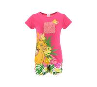 Disney Der König der Löwen 2-Teiliges Set für Mädchen, Pyjama aus Weicher Baumwolle im Simba Design, T-Shirt und Shorts für Mädchen, Größe 6 Jahre | Rosa