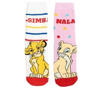 Disney Der König der Löwen ABS Socken für Mädchen - Kinder Stoppersocken antirutsch Söckchen Weiß/Rosa (2er Pack) (DE/NL/SE/PL, Numerisch, 31, 34, Regular, Weiß/Rosa)